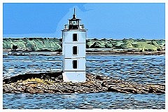 Dutch Island Lighthouse Tower - Digital Painting 2